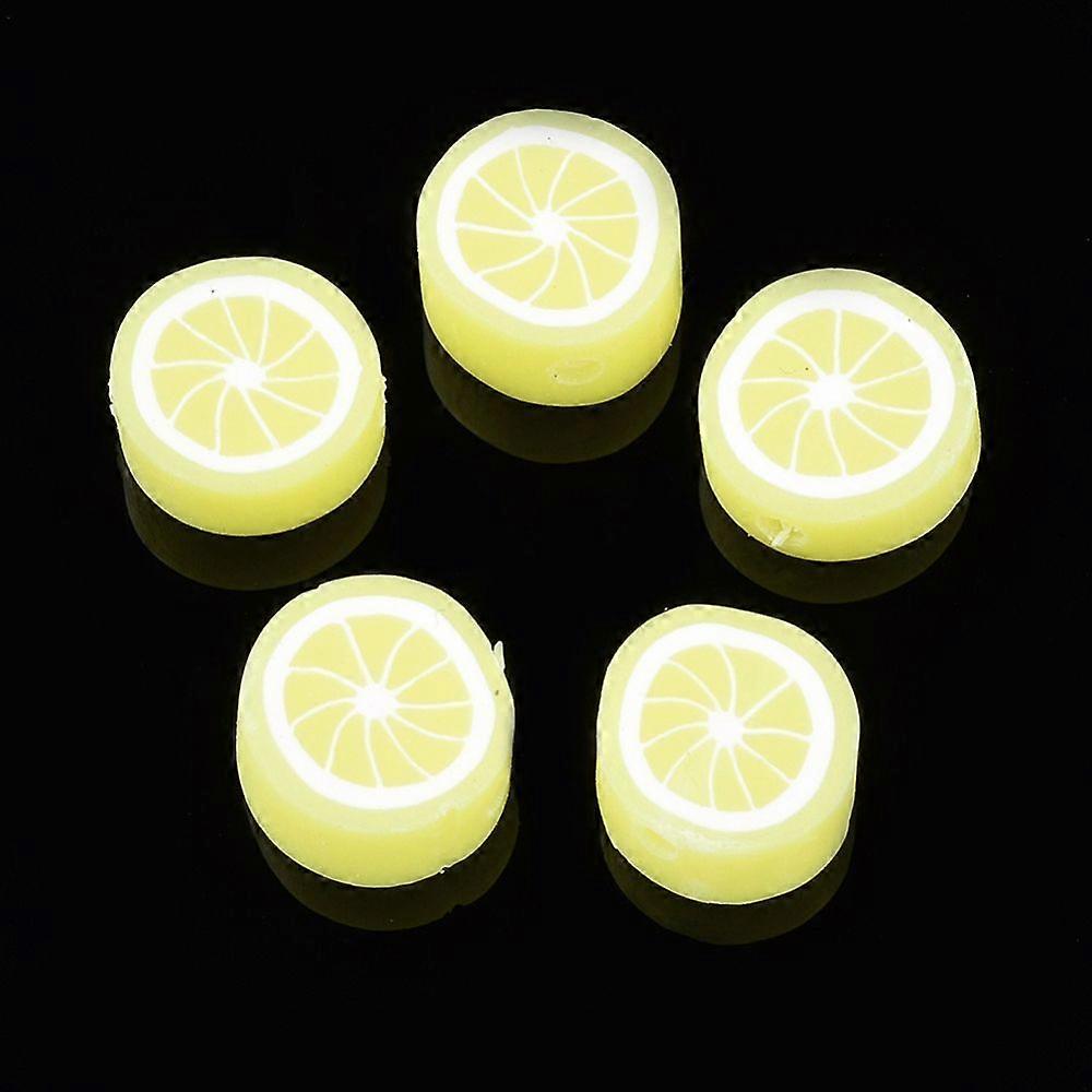 Handmade Polymer Clay Beads Fruit Yellow 10x4.5mm Hole: 1~2mm