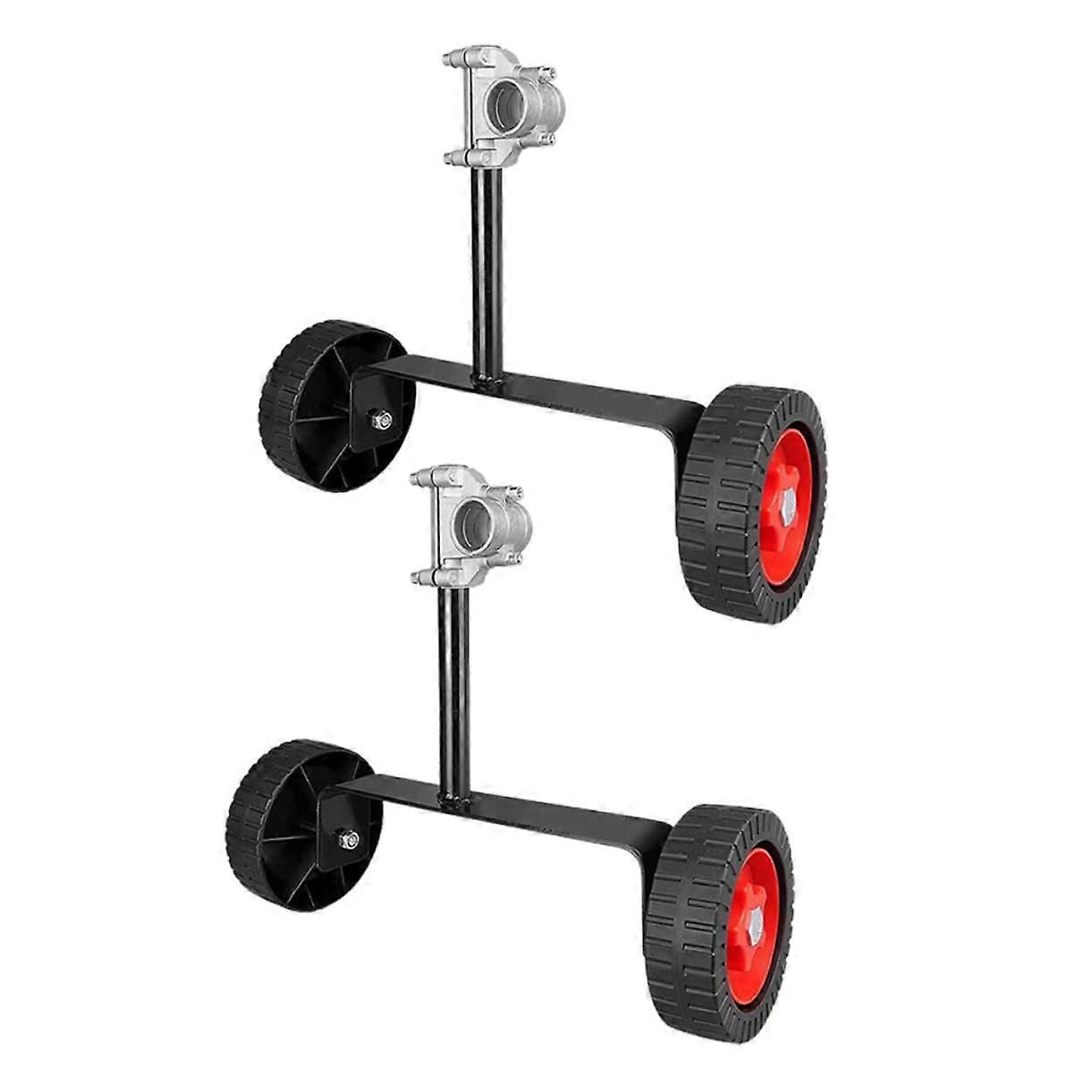 2pcs Lawn Mower Support Wheels with Ergonomic Frame for Backpack and Sidemounted Mowers