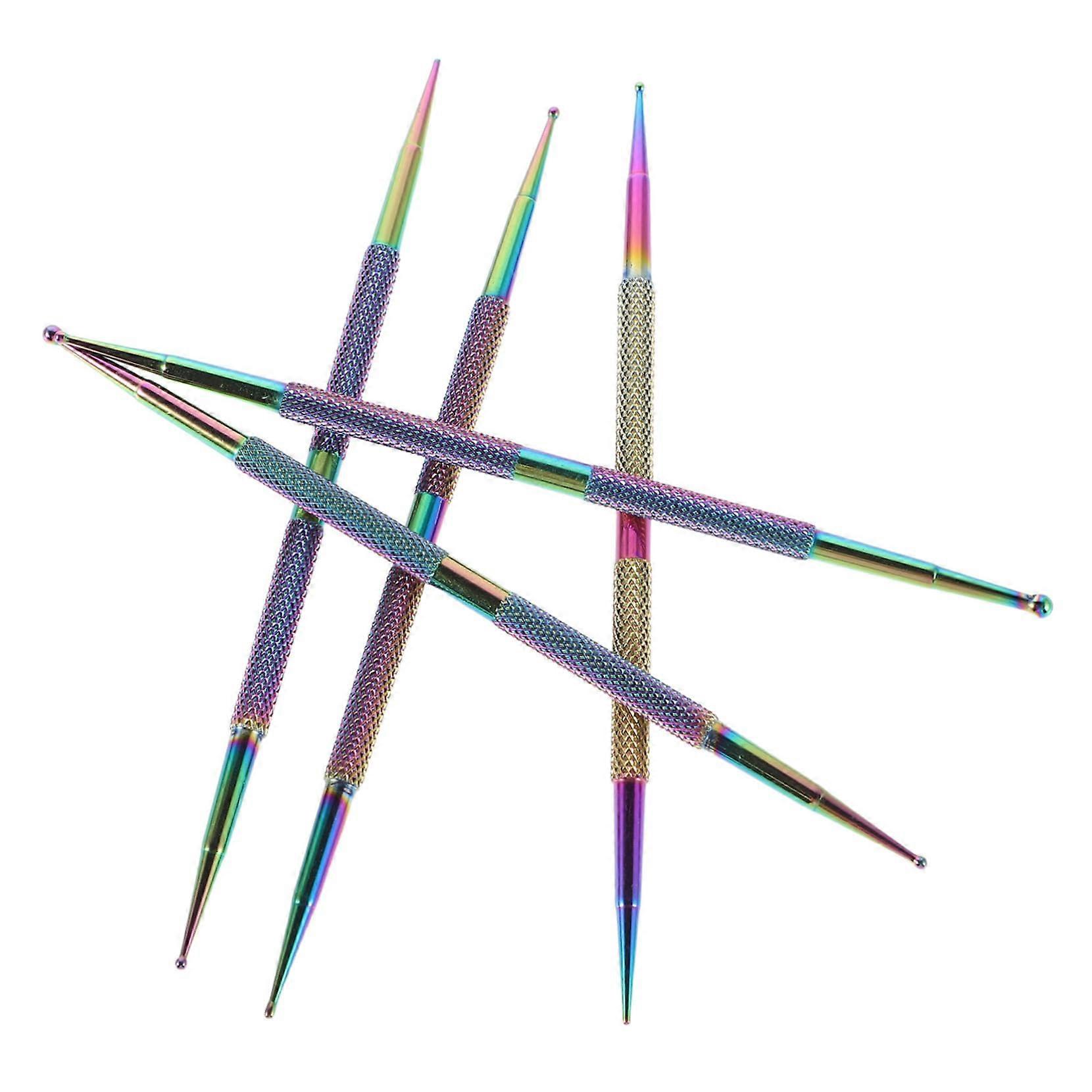 5pcs Dual End Nail Dotting Tool Set with MultiSize Tips for Precise Nail Art and Salon Manicure