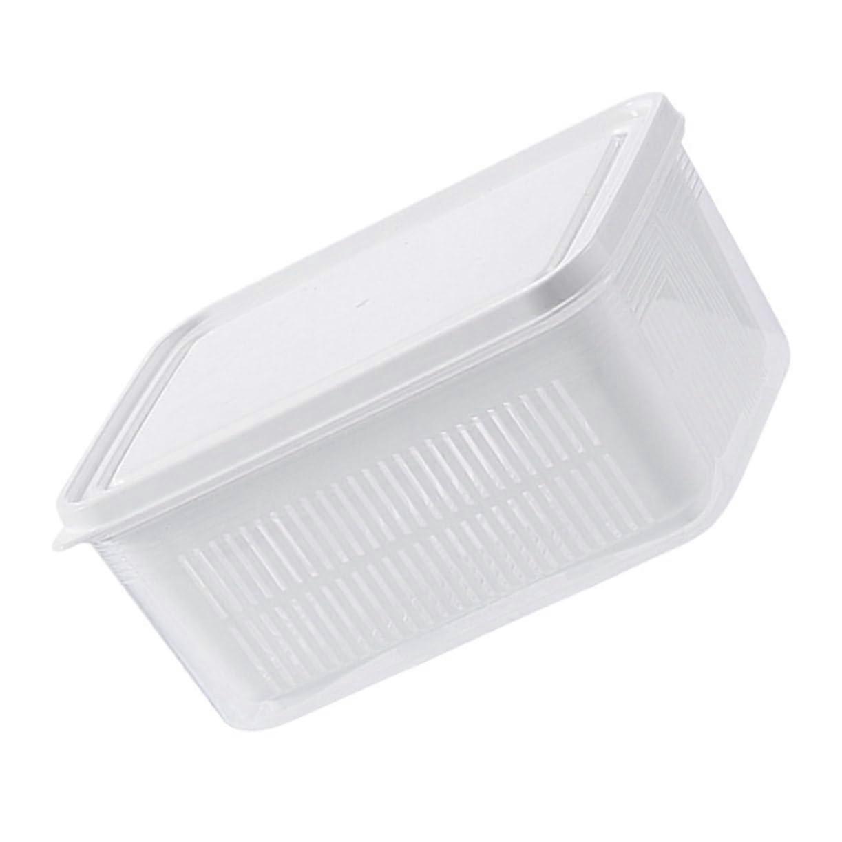 Fridge Organizer with Drain Basket for Fresh Fruit and Vegetables, Space Saving Refrigerator Storage Box