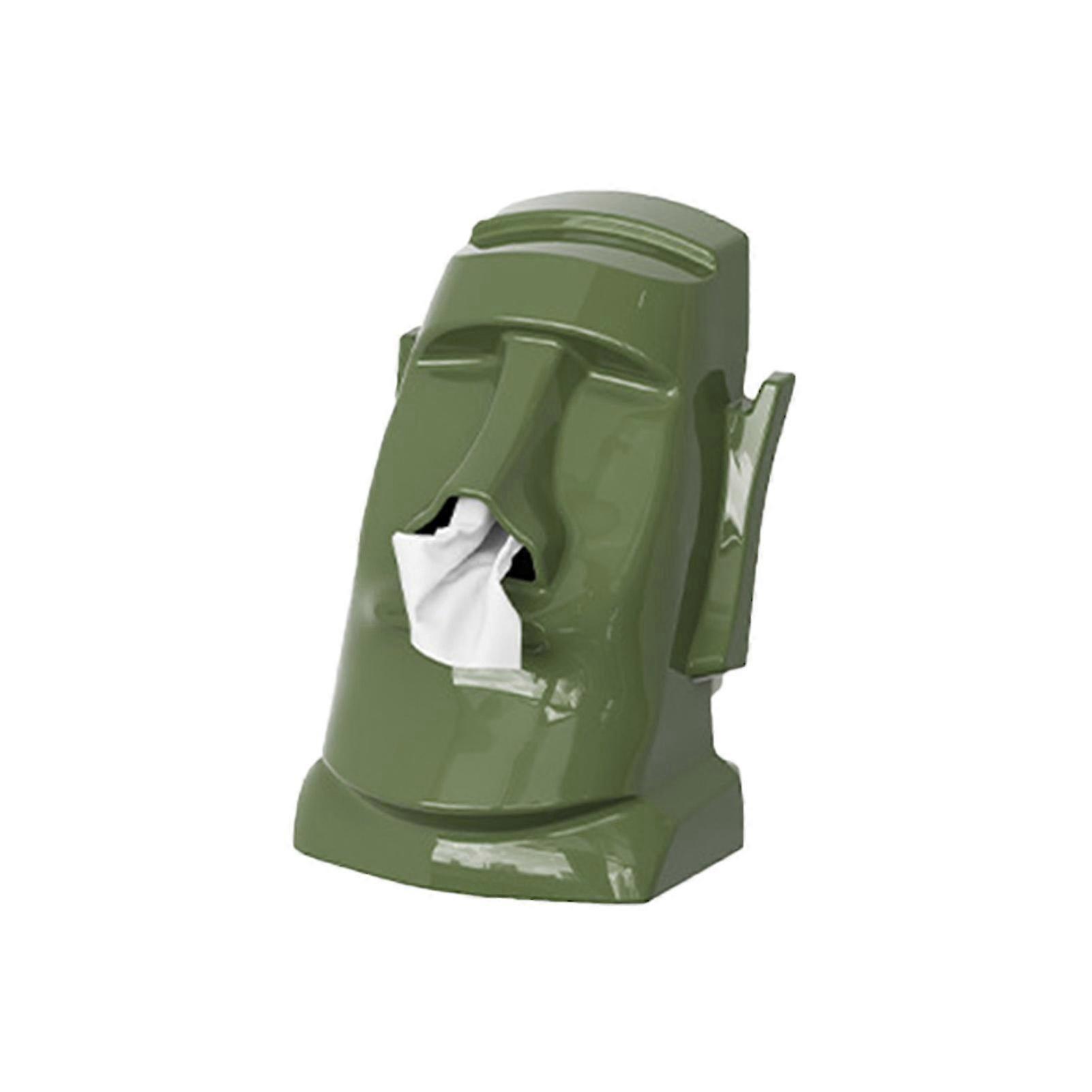 25-26 Moai Statue Tissue Box Holder Functional Art Tissue Dispenser
