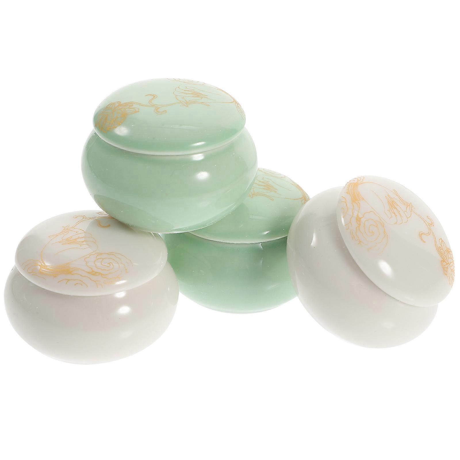 Ceramics Makeup Containers for Storage Use 4Pcs Lipstick Pots
