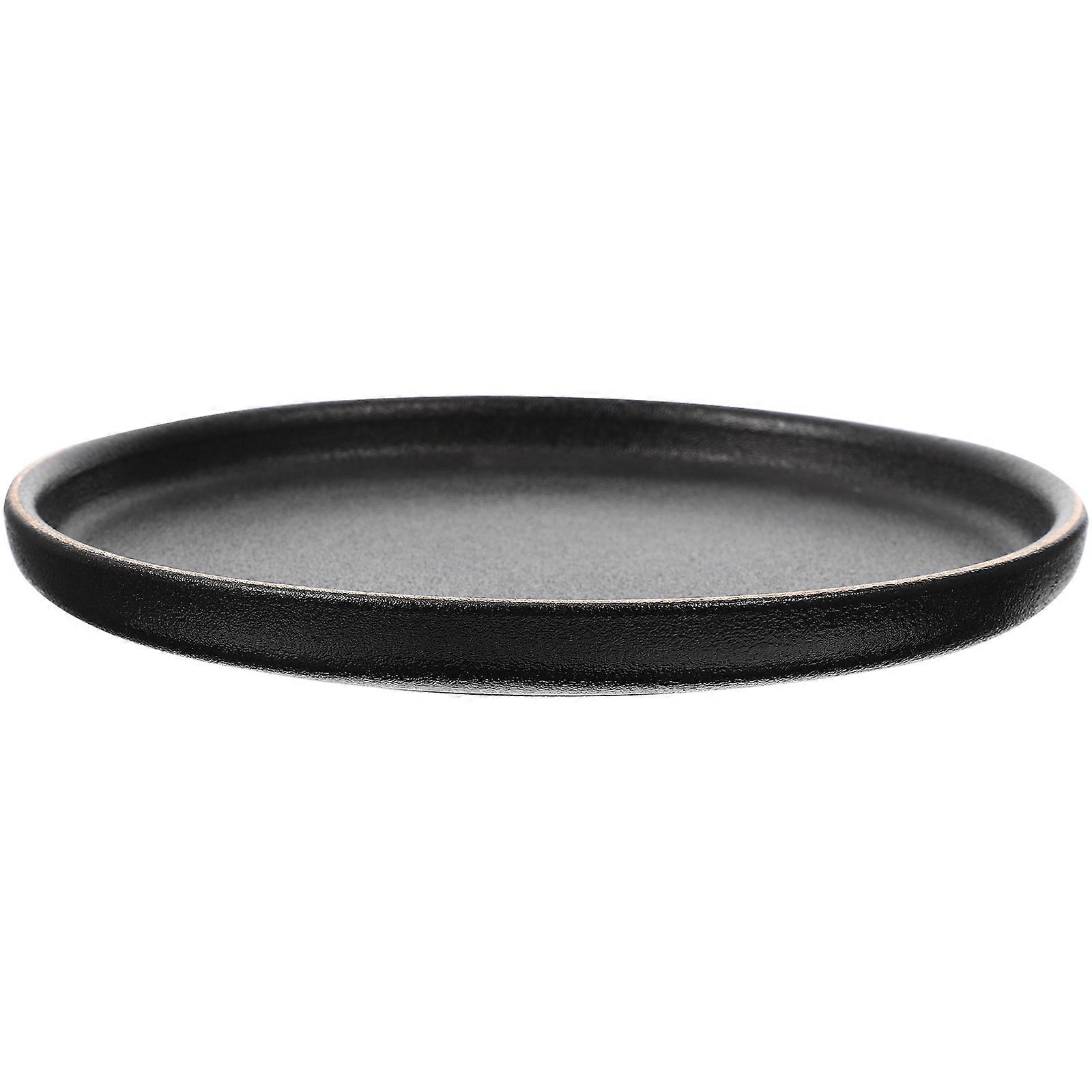 Black Ceramic Dinner Plate Steak Plate Serving for 4Pcs Household Use