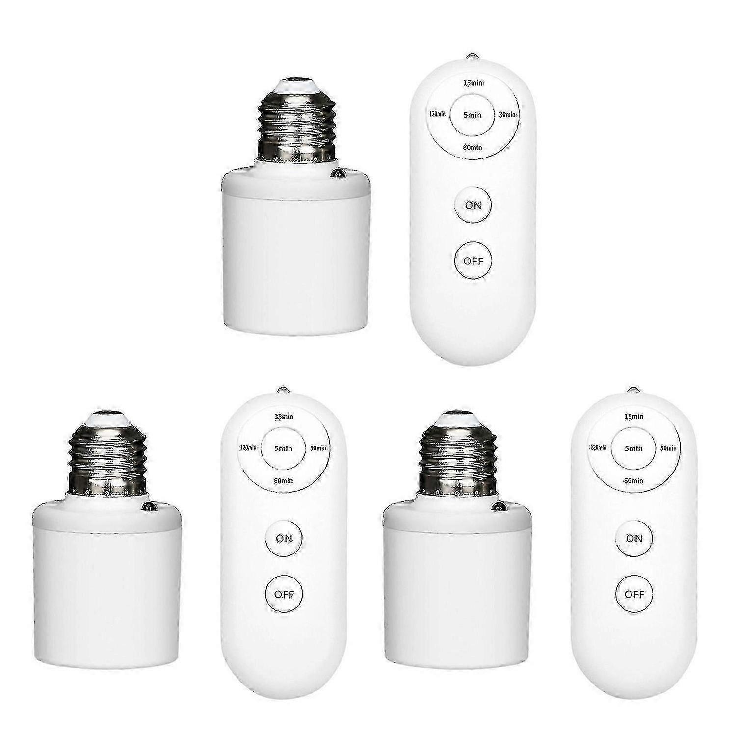 Smart E27 Lamp Socket with Remote Control and Timer Function (15/30/60/120min) Wireless Lighting Adapter for Home Use
