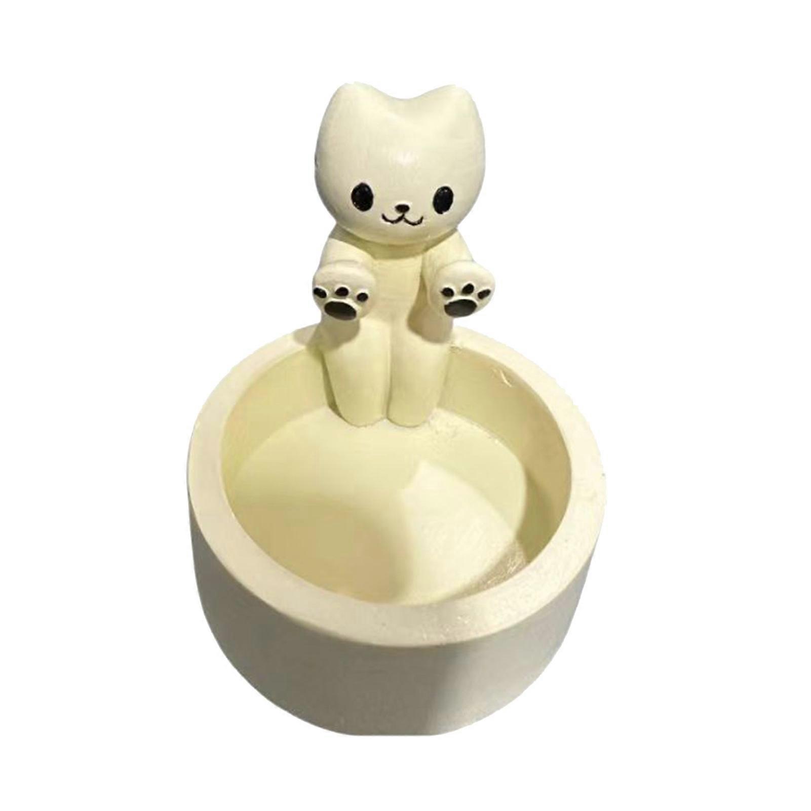 Funny Cat Candle Holder Resin Tealight Decor for Tabletop
