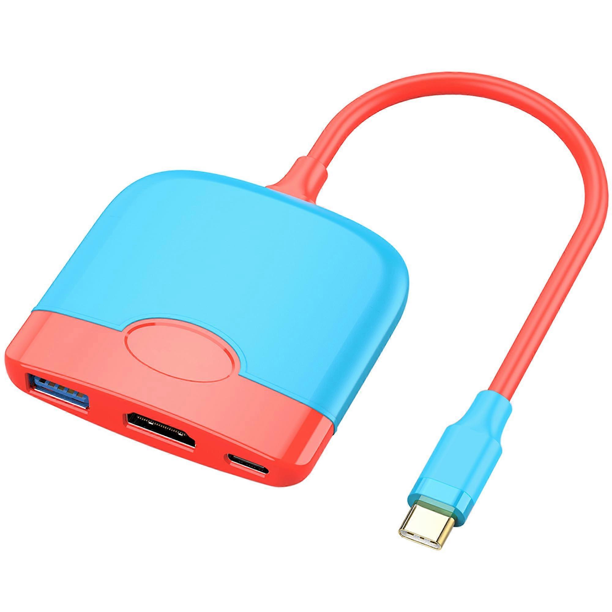 Dock for Switch 3 in 1 Out MultiDevice Support with Fast HDMI Output Blue and Red