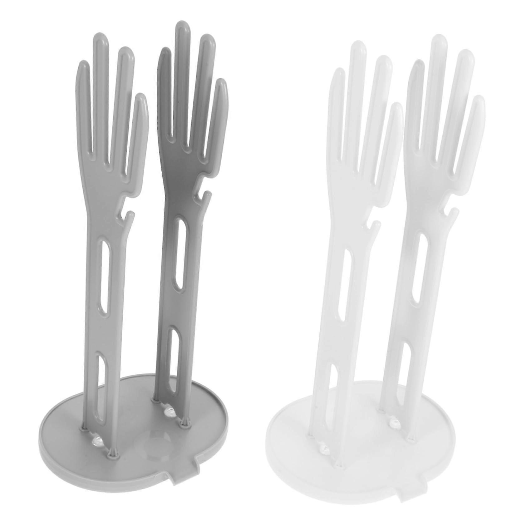 2pcs Kitchen Glove Drying Rack with Drainage Base, MultiPurpose Glove Holder Stand for Countertop