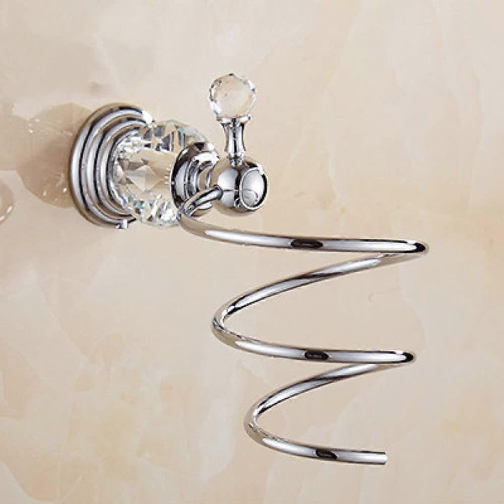 Bathroom Accessories Set Brass with Towel Bar Rustproof Wall Mounted Shower Shelf Silver Crystal