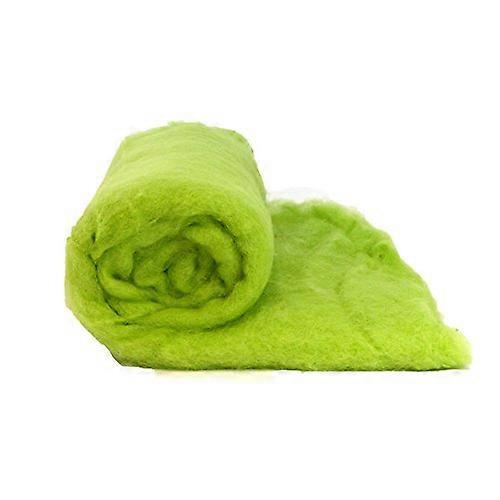Large Light Green Dyed Wool Batts for Felting and Spinning Thick Soft Sheets