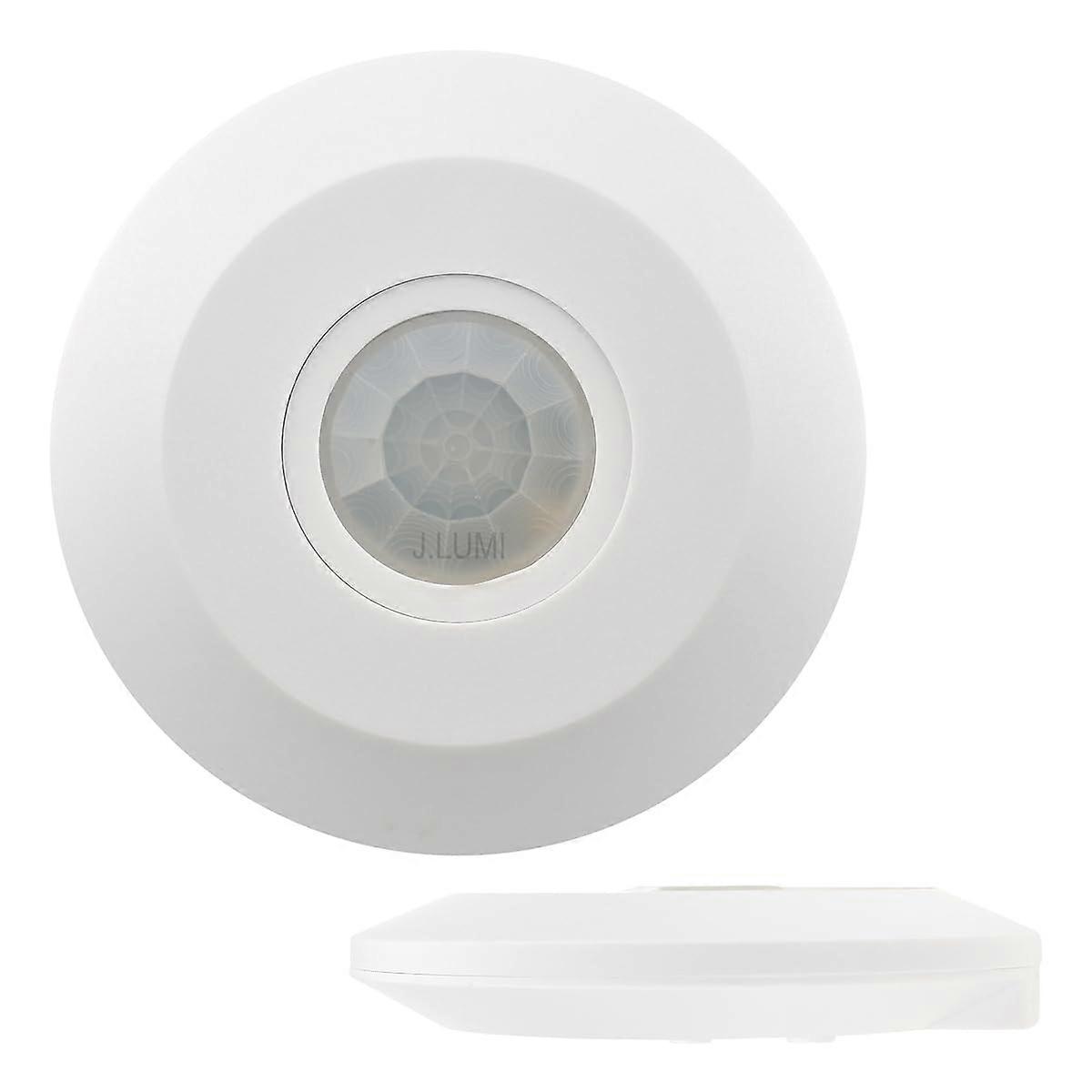 PIR Motion Sensor Light Switch 360° Detection Ultra Slim Ceiling Mount Indoor Occupancy Sensor White