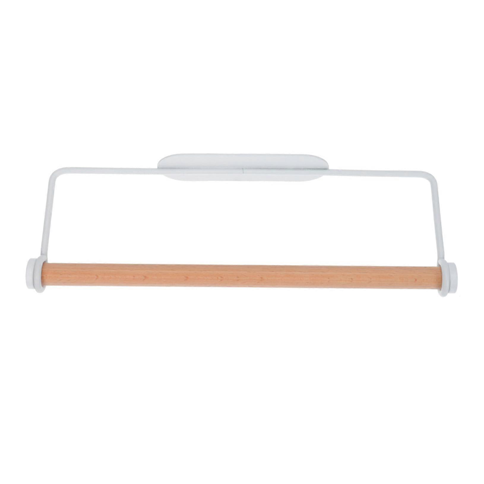 Wall Mounted Paper Towel Holder White Rustproof Bathroom Tissue Organizer for Kitchen Storage