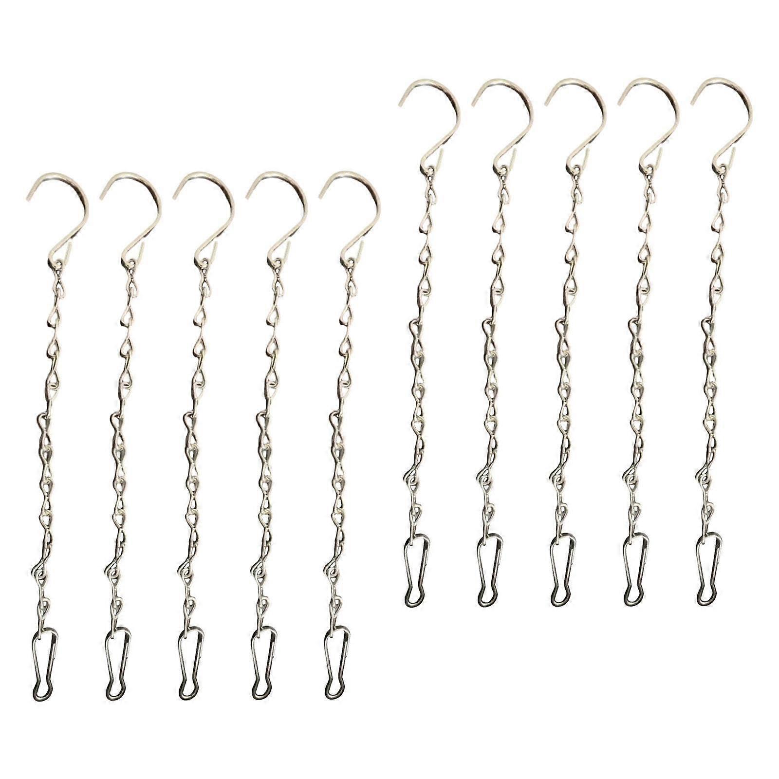 10Pcs RustResistant Iron Hanging Chains with Hooks for Bird Feeders, Flower Baskets and Lanterns