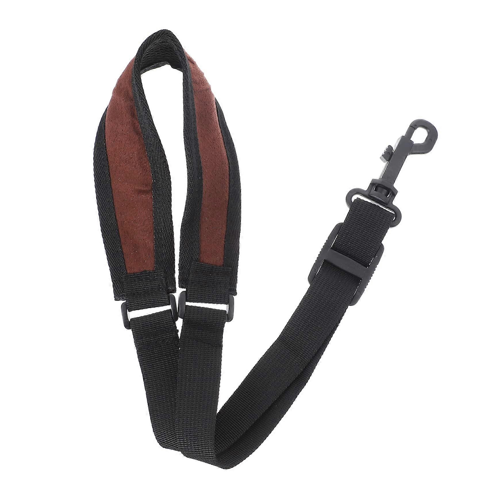 Adjustable Breathable Cotton Saxophone Neck and Shoulder Strap with Secure Hook Attachment