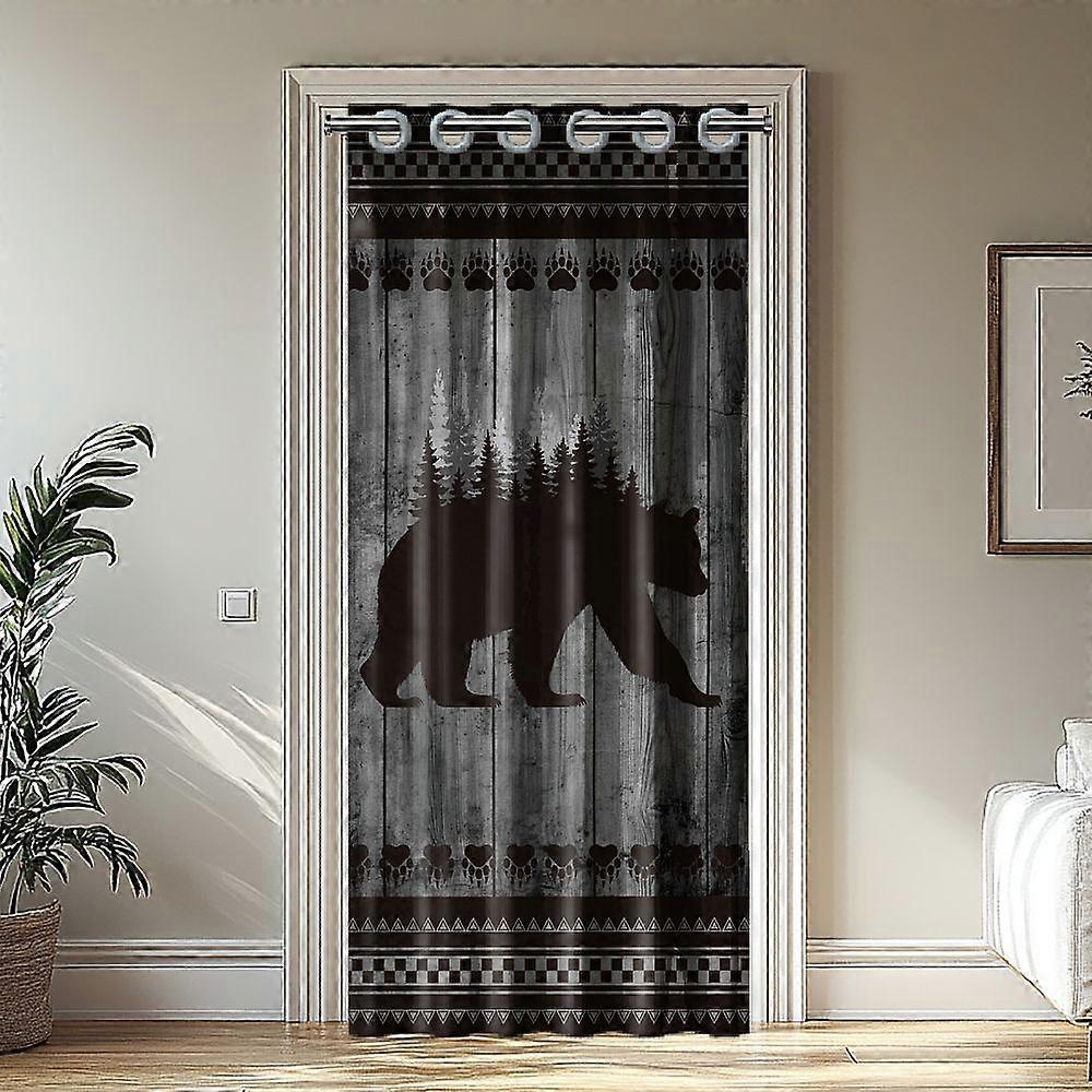 style Polyester Door Curtain with Plastic Ring Colorful Bear 2000x1000mm