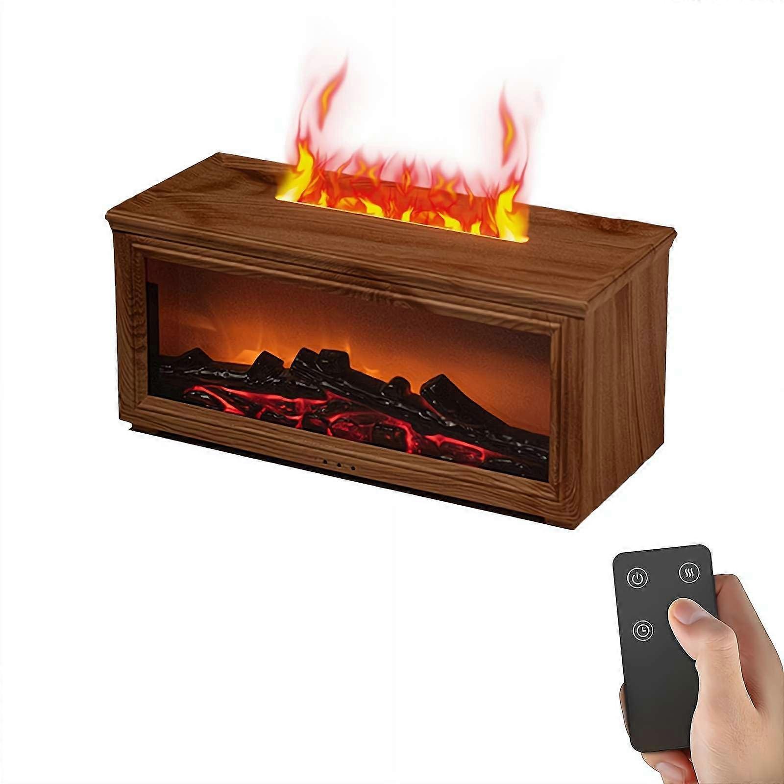 Essential Oil Diffuser and Ultrasonic Humidifier, 280ml 2 in 1 Flame Effect, Remote, Timer, 7Color Light