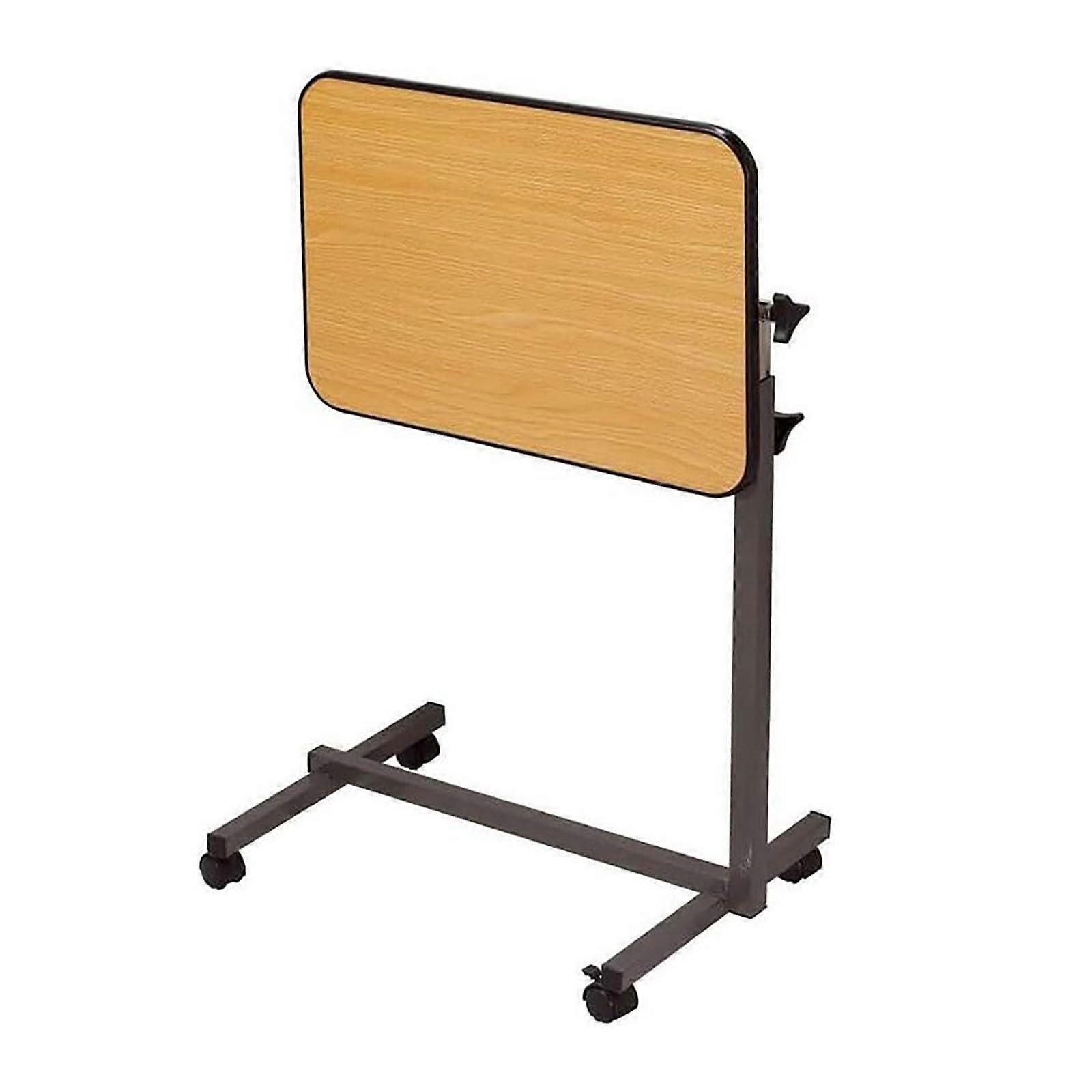 Adjustable Overbed Rolling Table with Reclining , Foldable Laptop Desk with Wheels for Home Office