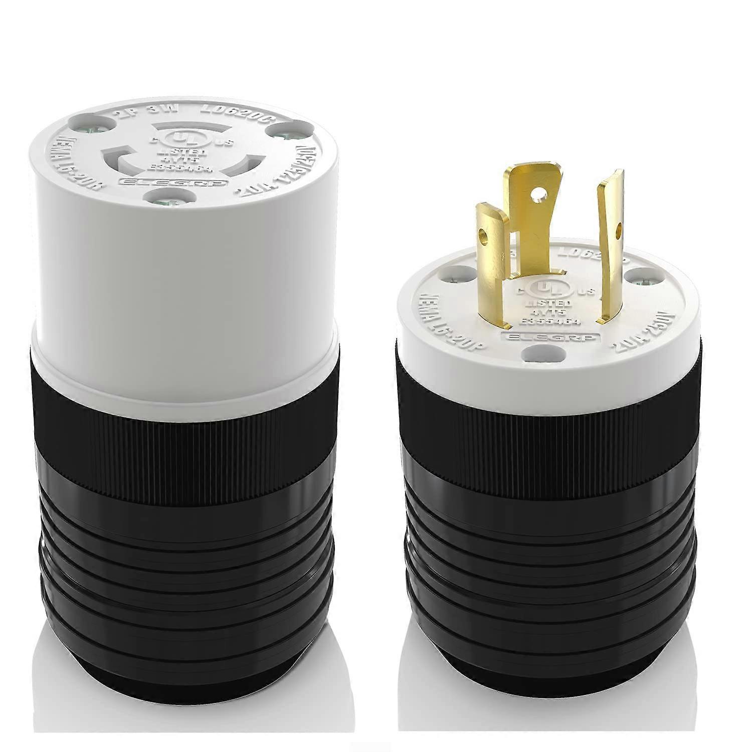 NEMA L620 Locking Plug and Receptacle Set 20A 250V Twist Lock Generator Socket Industrial Grade