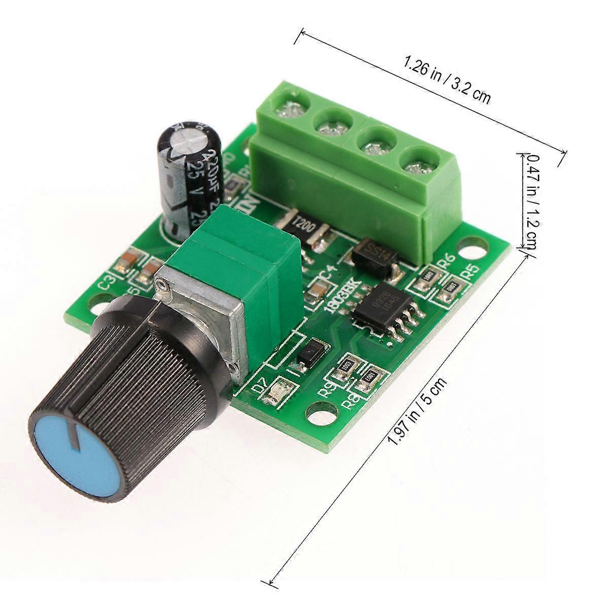 Motor Controller Low Voltage Dc Pwm Motor Control 2A 2Pcs Green Set