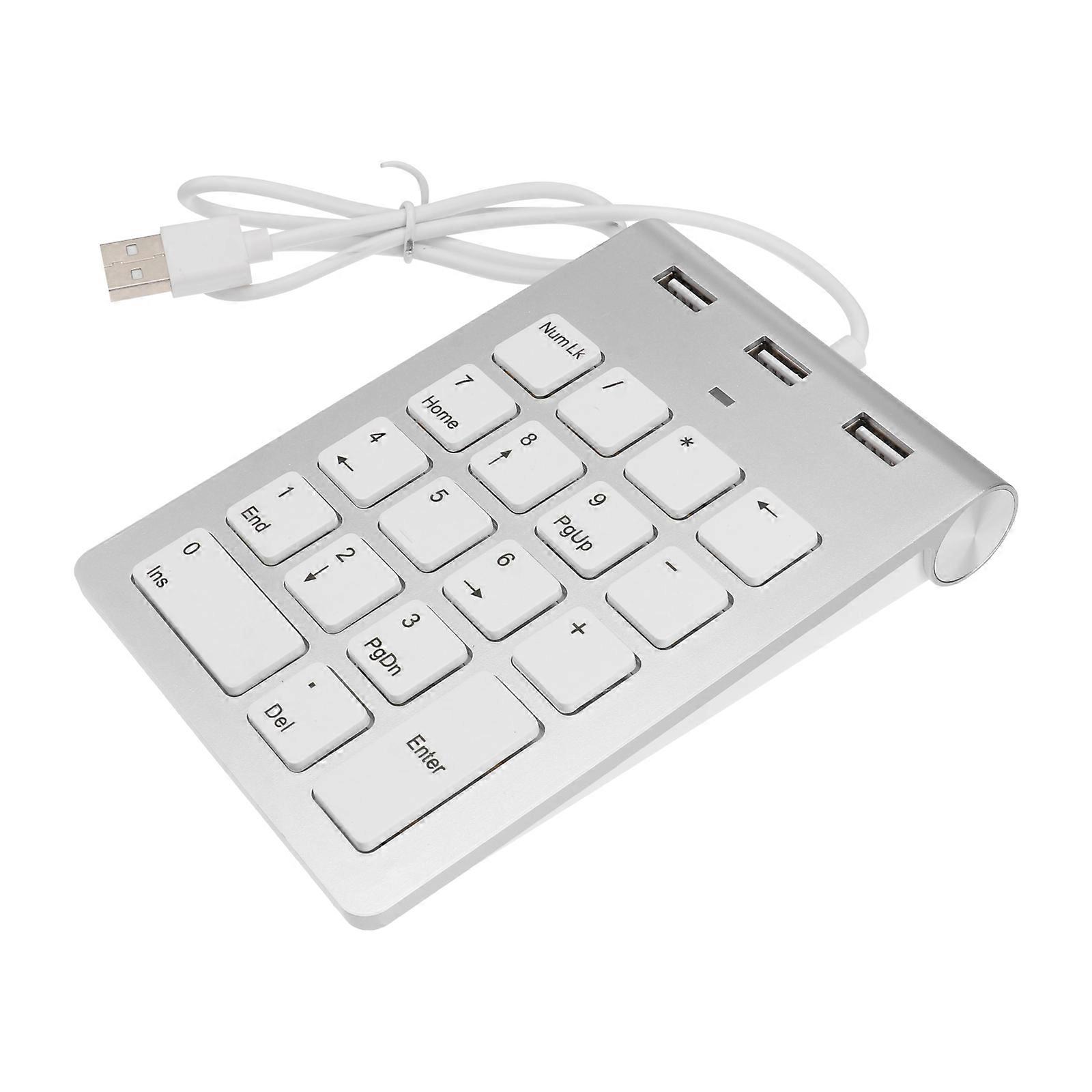 Numeric Keypad Mechanical Keyboard for Typing Use 3Pcs Wired USB Silver