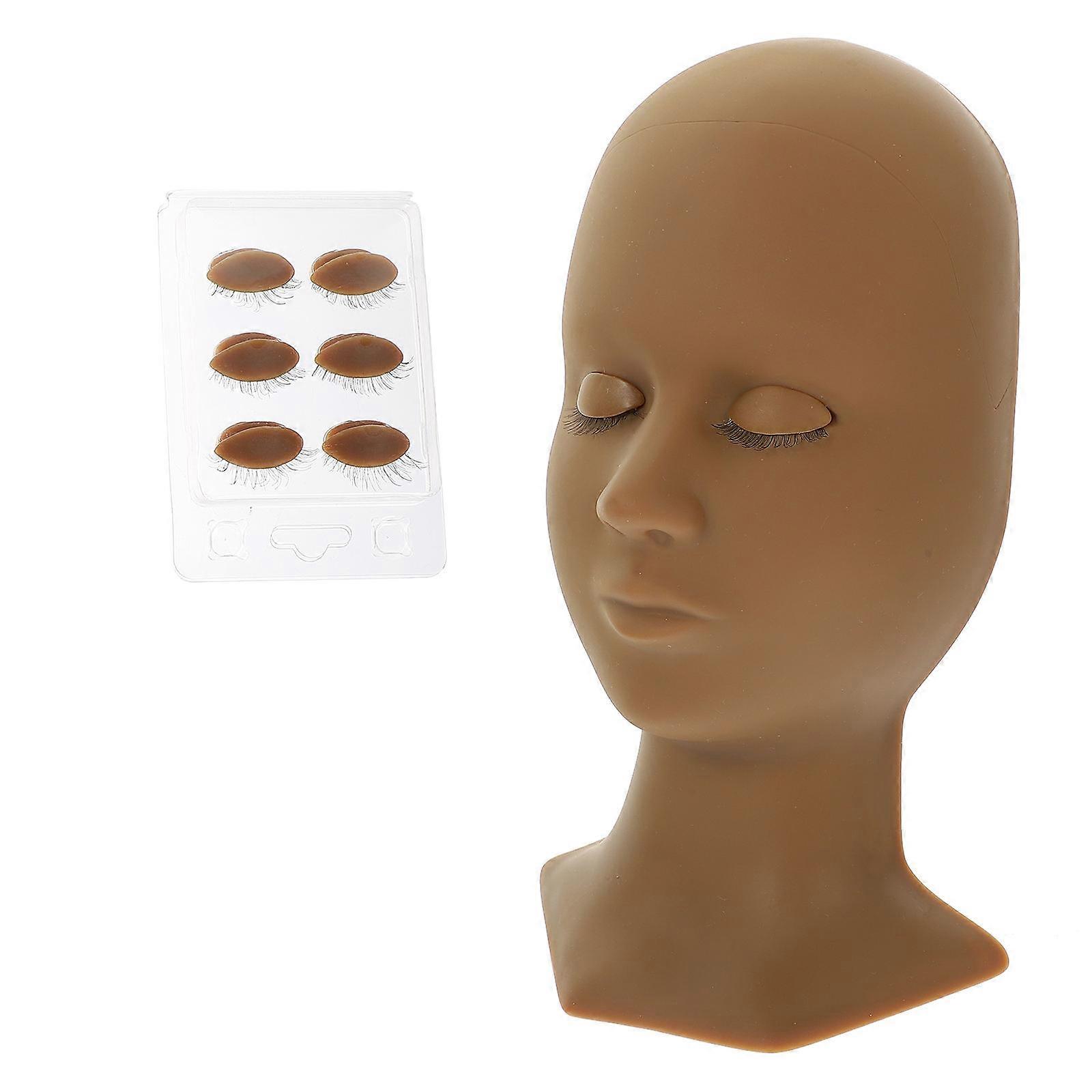 Eyelash Mannequin Silicone Head for Lash Extension Practice 3Sets