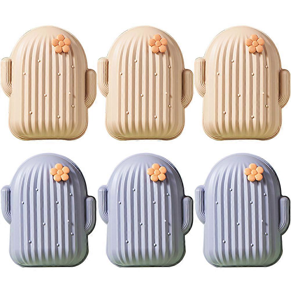 Assorted Color Soap Boxes for Storage Use 6Pcs Bathroom Dormitory Use