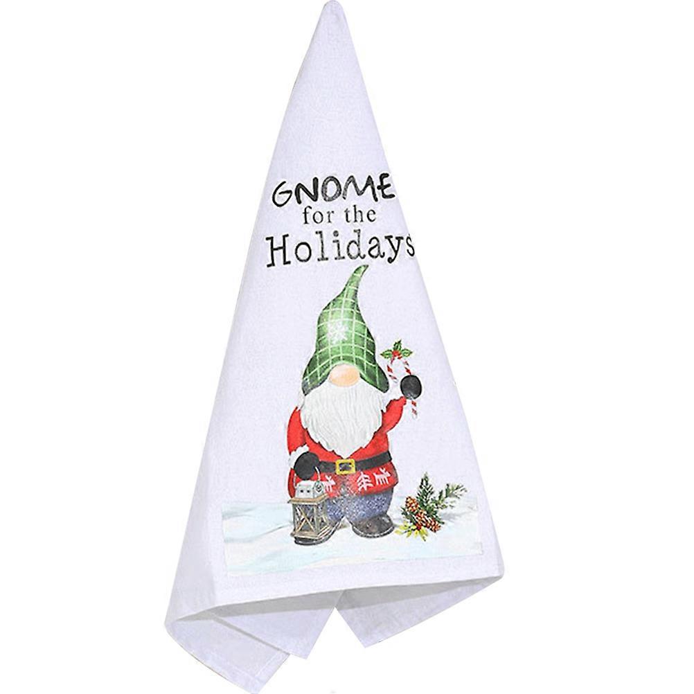 Green Christmas Hand Towels Kitchen Water Absorbent 4Pcs Pack