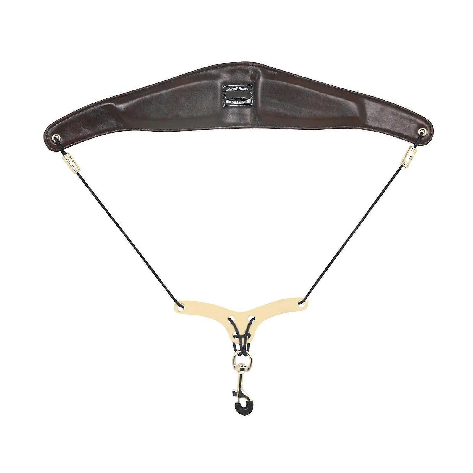 PU Leather Saxophone Neck Strap Adjustable Brown with Comfortable Padding for Neck Support