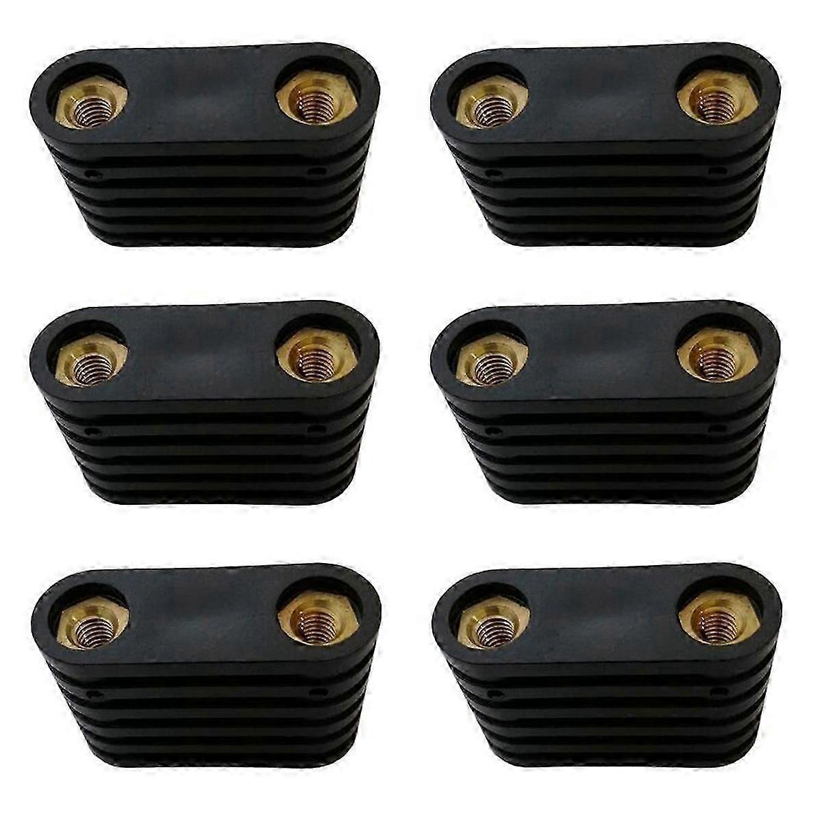 6Pcs Windsurfing Black Plastic 2-Hole Footstrap Insert, Replacement for Windsurf Board