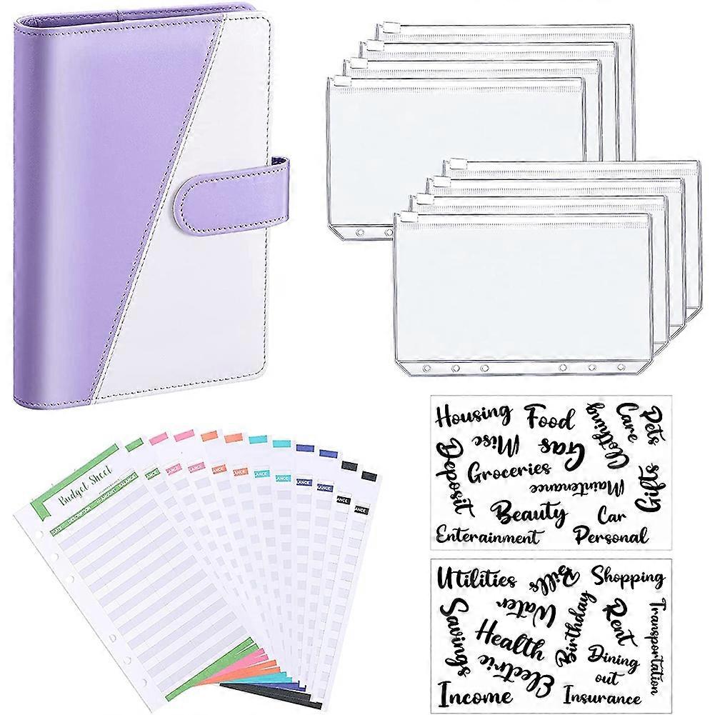 PU Leather Notebook Binder Budget Planning Notepad Transparent Material is Clear,Convenient, Suitab