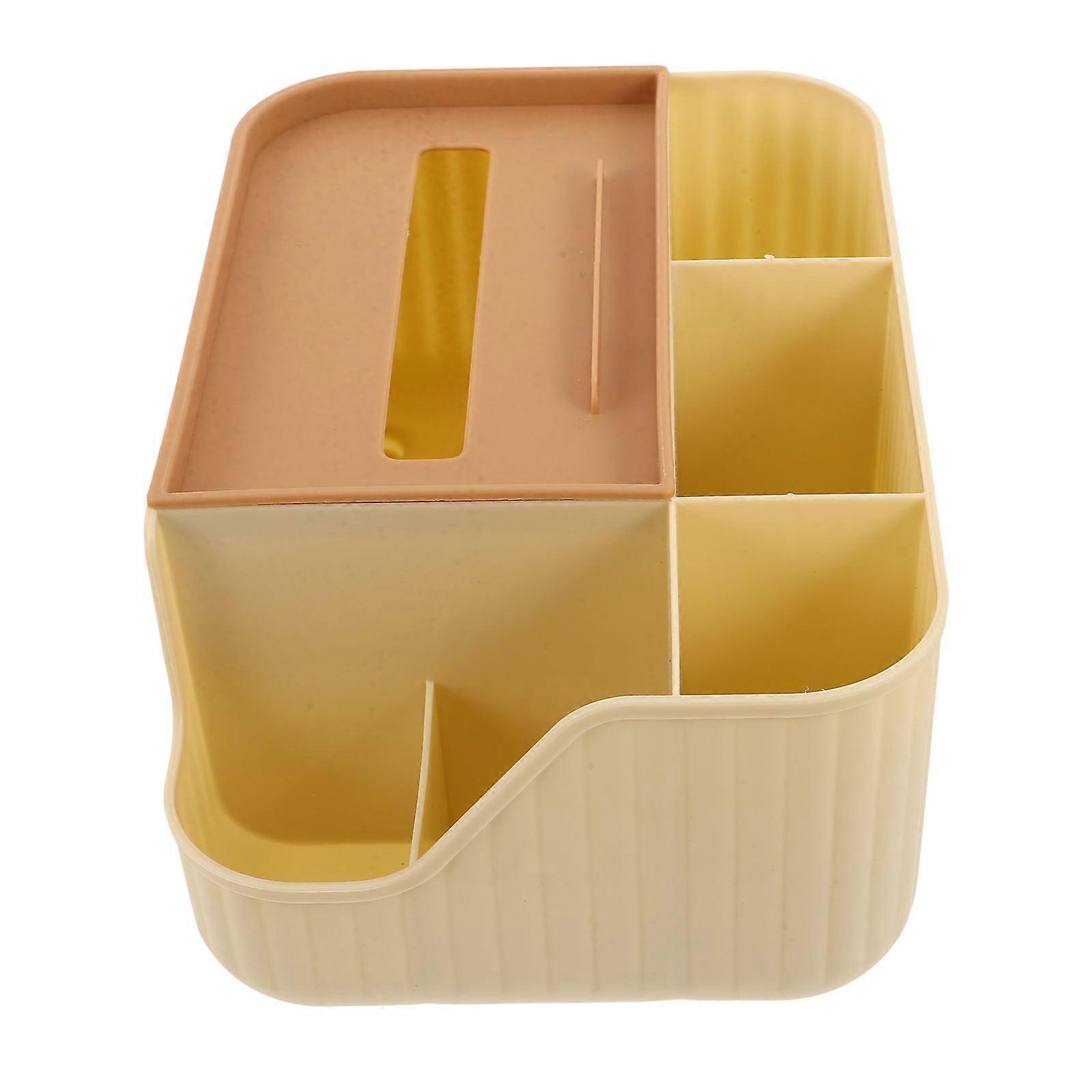 Tissue Storage Box Holder with Compartments for Table 4Pcs Multifunctional Organizer