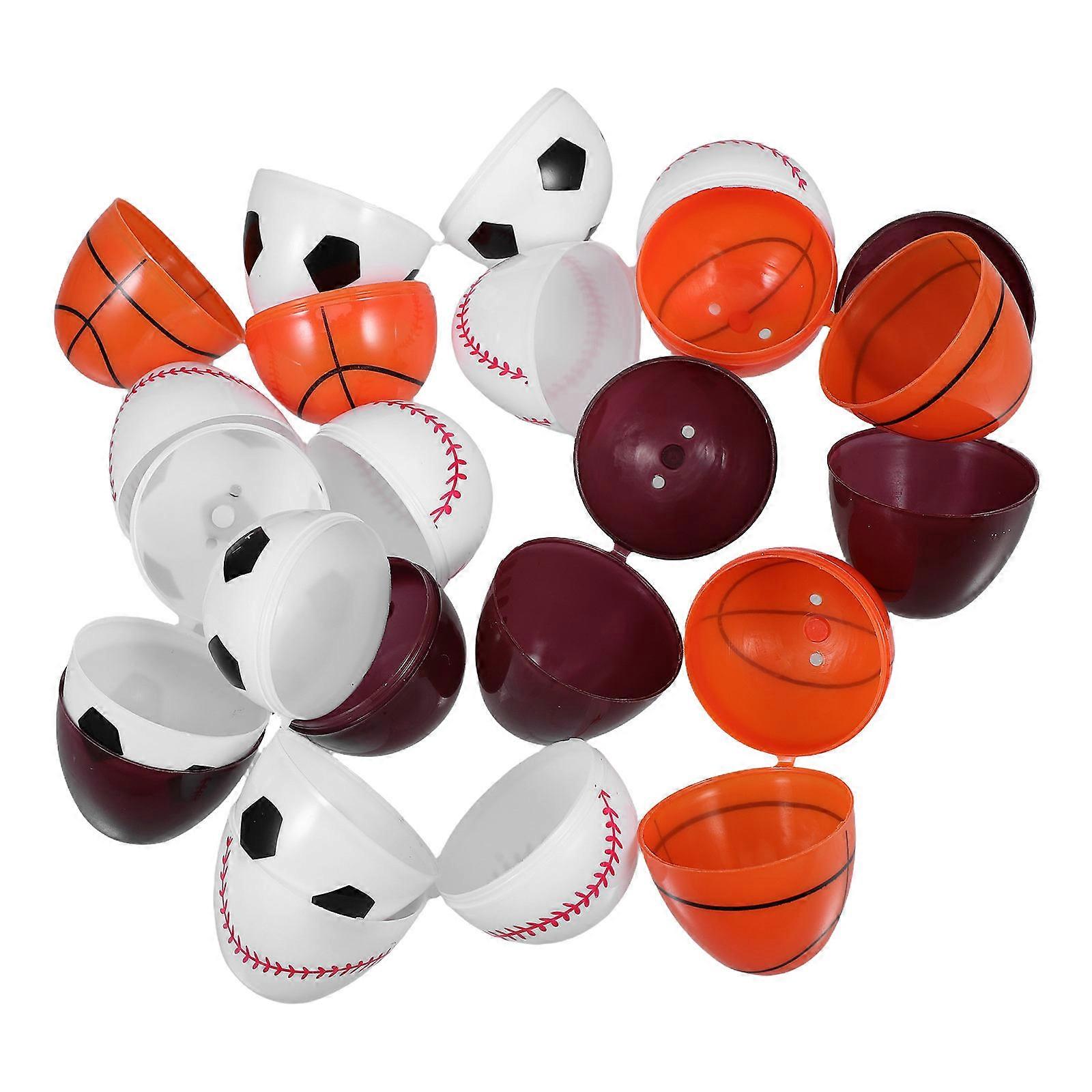 Fillable Sport-Themed Easter Eggs Openable Plastic Candy Containers 12Pcs