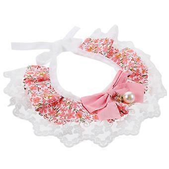 Decorative Dog Collar Cat Collar Adjustable for 3Pcs Pink Polyester Material