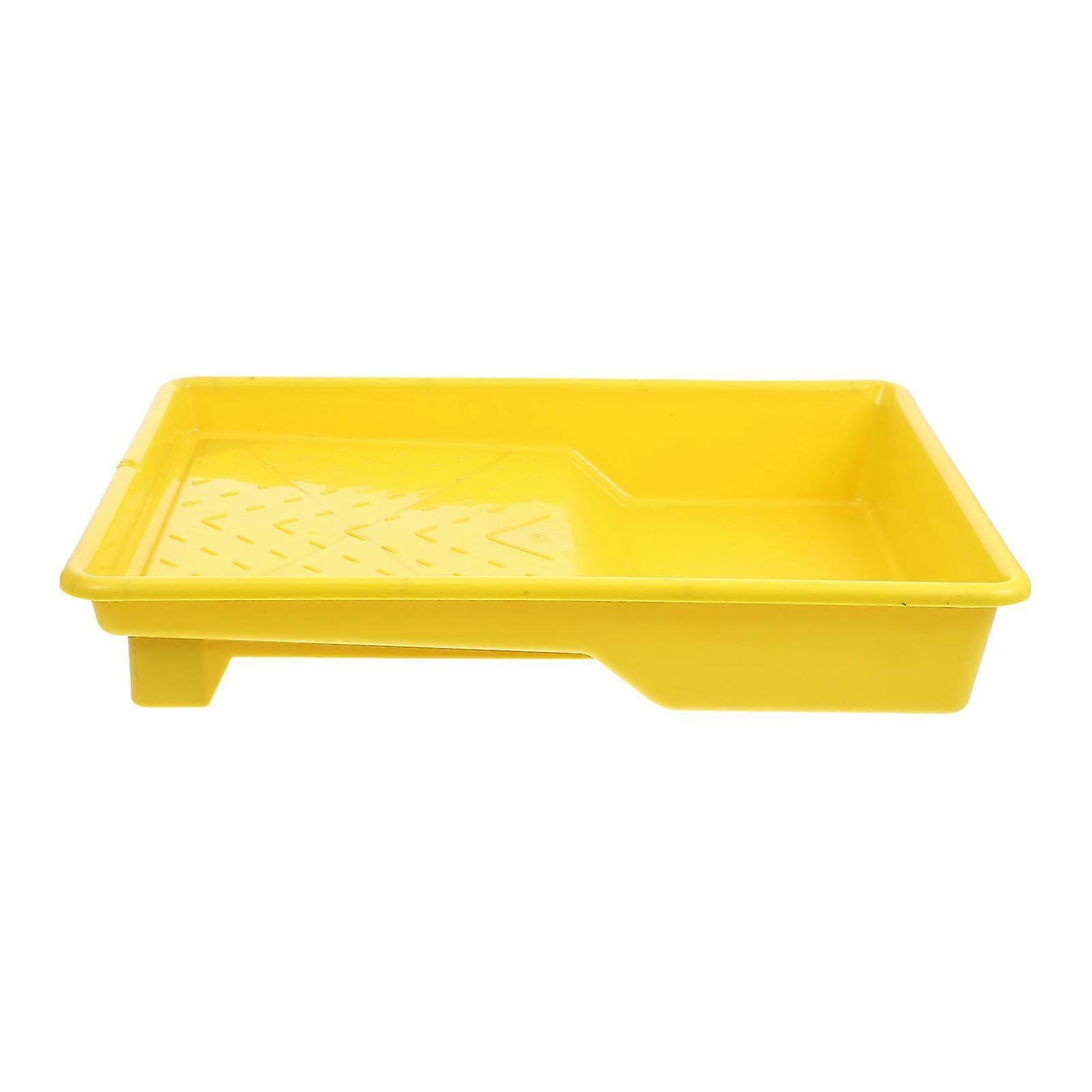 Paint Tray Paint Pan Diy Projects Rectangular Plastic Yellow 1Pcs
