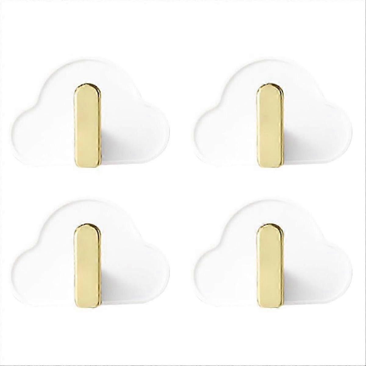 4 Pcs Hook up Plastic Key Hooks Hat Hanger Punching-Free Hooks D
