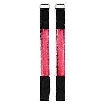 LED-armband met nachtverlichting voor extra veiligheid, 2 stuks, roze, reflecterend nylon.