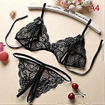 Women Sexy Lingerie Lace Bra Set Ruffle Transparent Underwear Hot
