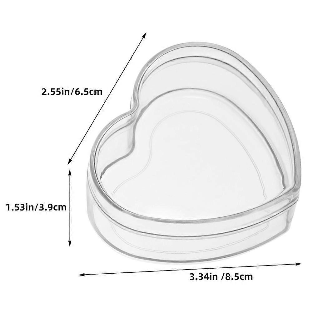 6pcs Heart Shape Boxes Transparent Heart Boxes heart Shape Storage Boxes Clear Storage Boxes