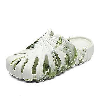 Bunte Monstera-Hausschuhe für Damen und Herren - Atmungsaktive, rutschfeste EVA-Kissenschieber mit dicker Sohle, schnell trocknende Strandsandalen