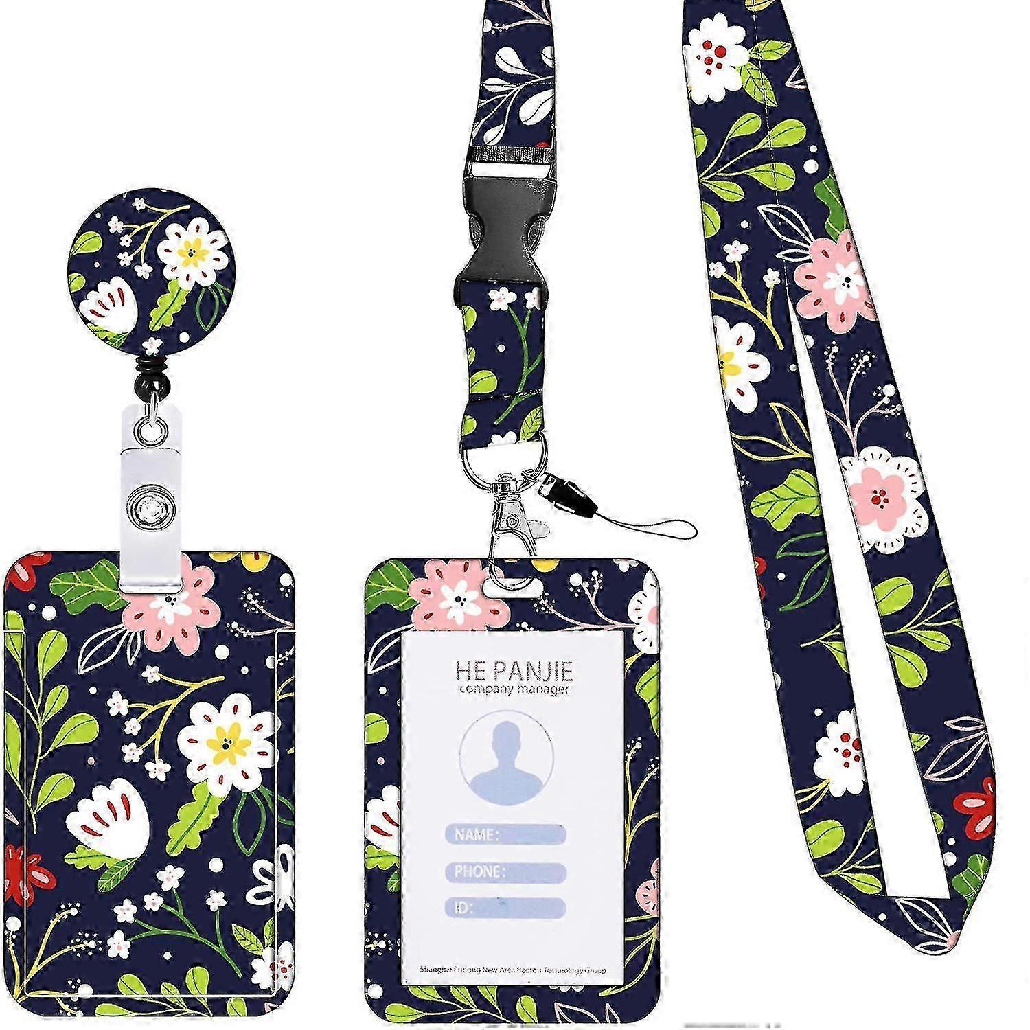 Porte-badge d'identification avec cordon et clip rétractable