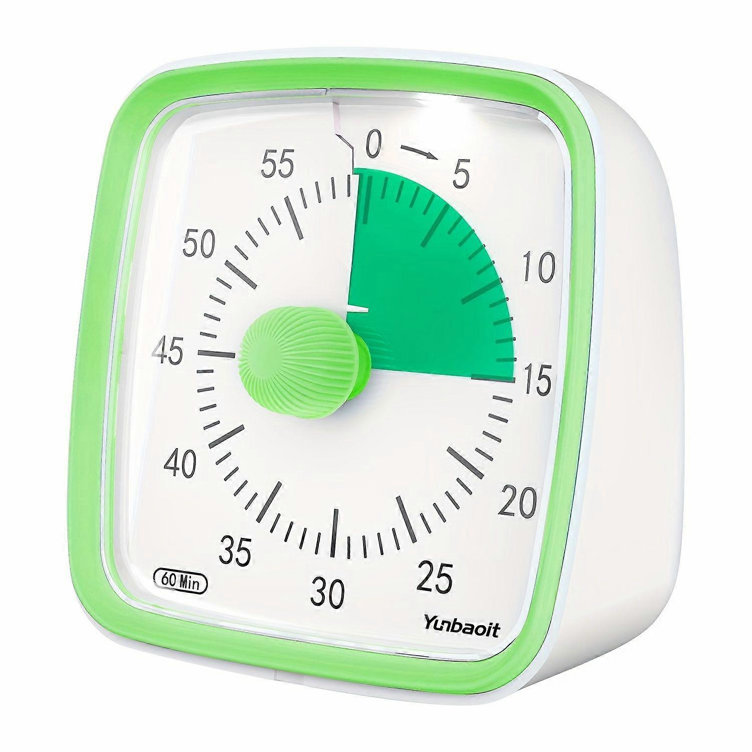 Silent Visual Timer with Night Light, 60-Minute Countdown Timer, Time Management Tool for Home School Work, 1 Piece