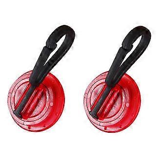 2 Pcs Mini LED Bright Safety Light Multifunctional Clip On Strobe Lights for Luggage Backpack Pouch (Red)