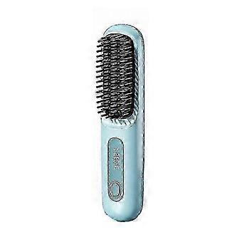 Cordless Heated Hair Brush USB Rechargeable Ionic Straightening Brush with 3 Heat Settings LCD Display for All Hair Types Black