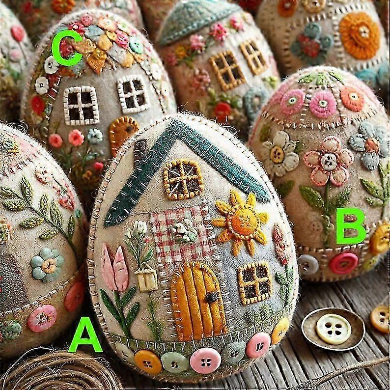 Easter Patchwork Felt Egg House DIY Kit Festive Decoration