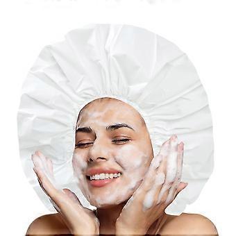 Gorro de ducha supergrande, 2 unidades, impermeable, para mujer, extragrande, reutilizable, para cabello largo, grueso y rizado
