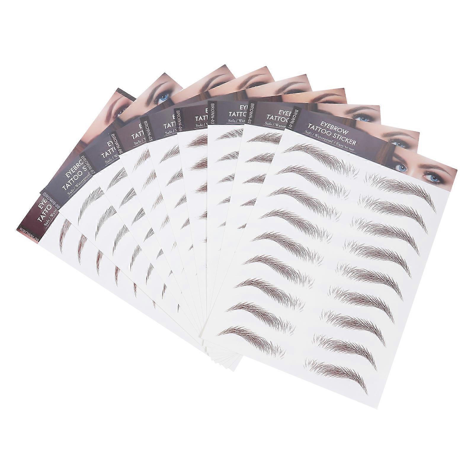 9 Sheets Eyebrows Sticker False Eyebrows Tattoos Temporary Eyebrows Tattoos