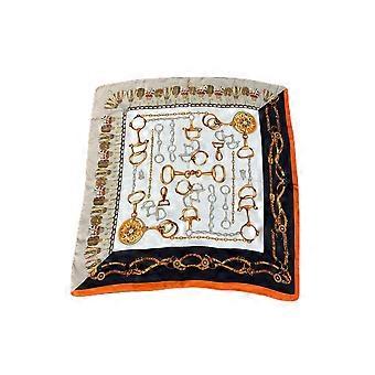 Silk Scarf for Women Terracotta Key Print Lightweight Headband and Neck Wrap Versatile Styling Accessory