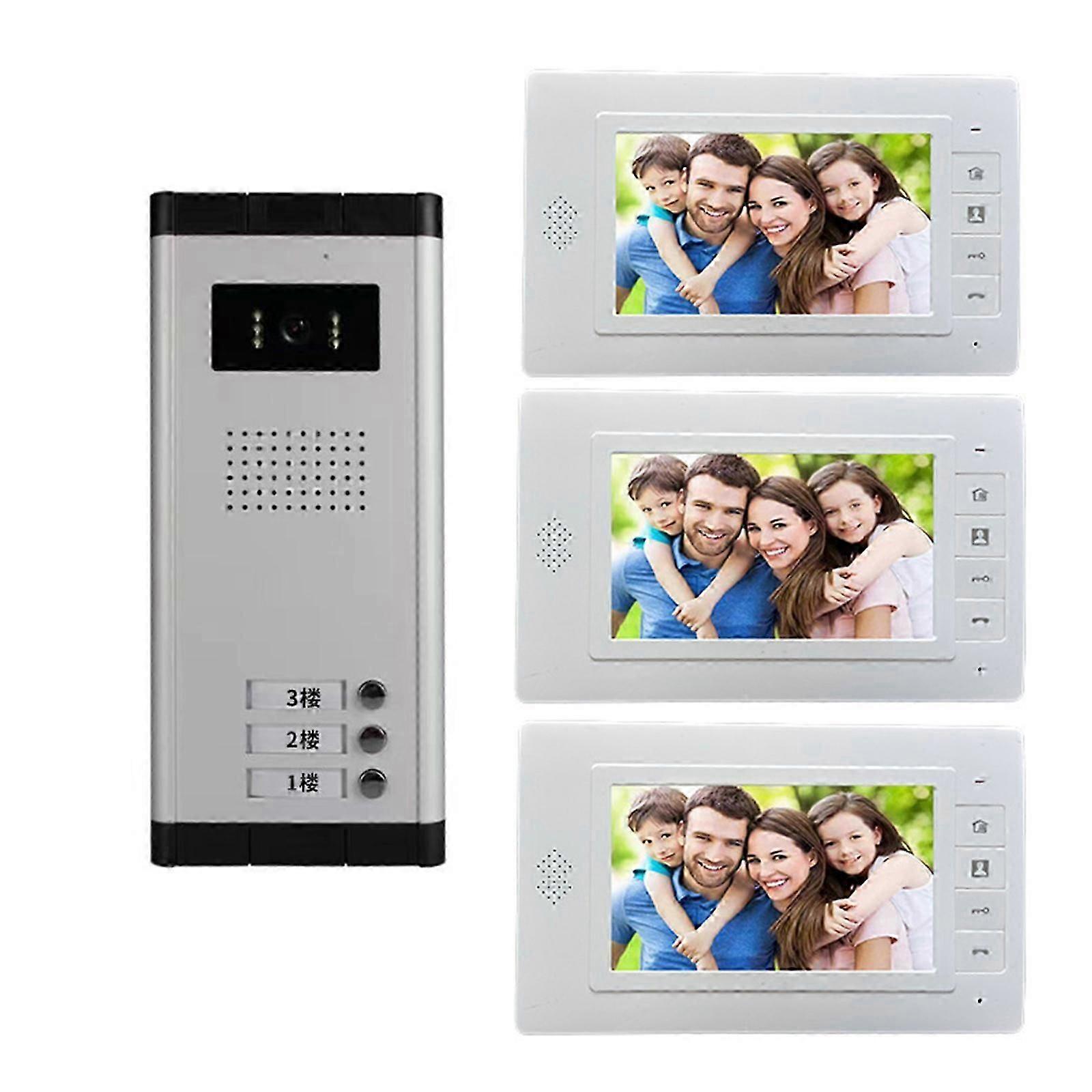 7" Apartment Wired Video Door Phone Intercom Entry System for Multi Units