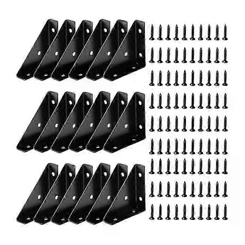 Angle Bracket Triangular Shelf Bracket Corner Table Connector compatible with Bed Table 66Mm X 66Mm 18 Pcs