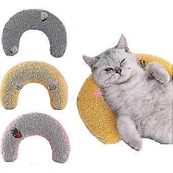Pillow for cats, ultra soft fluffy pet calming toy half donut cuddler, small pillow for cats head to lay on