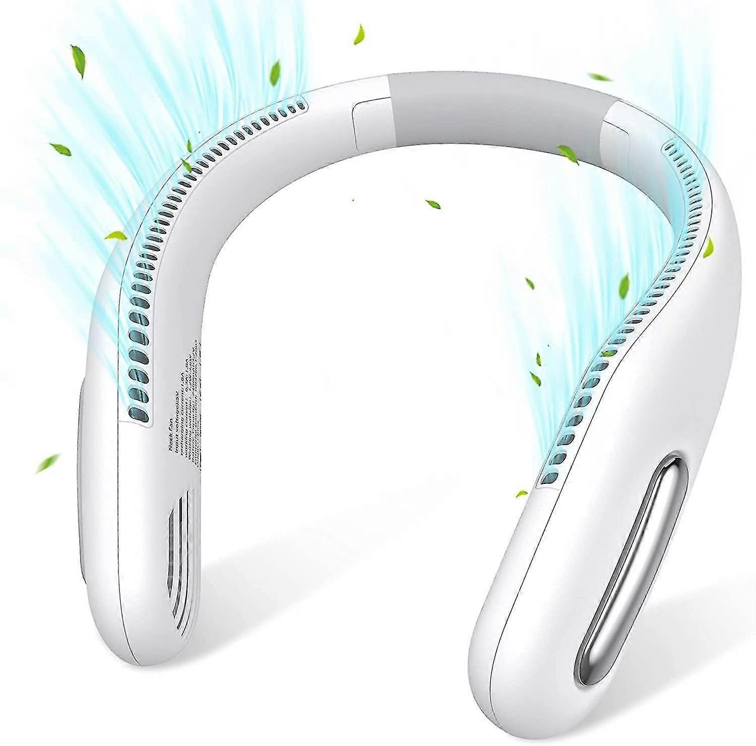Portable USB Rechargeable Neck Fan (White)